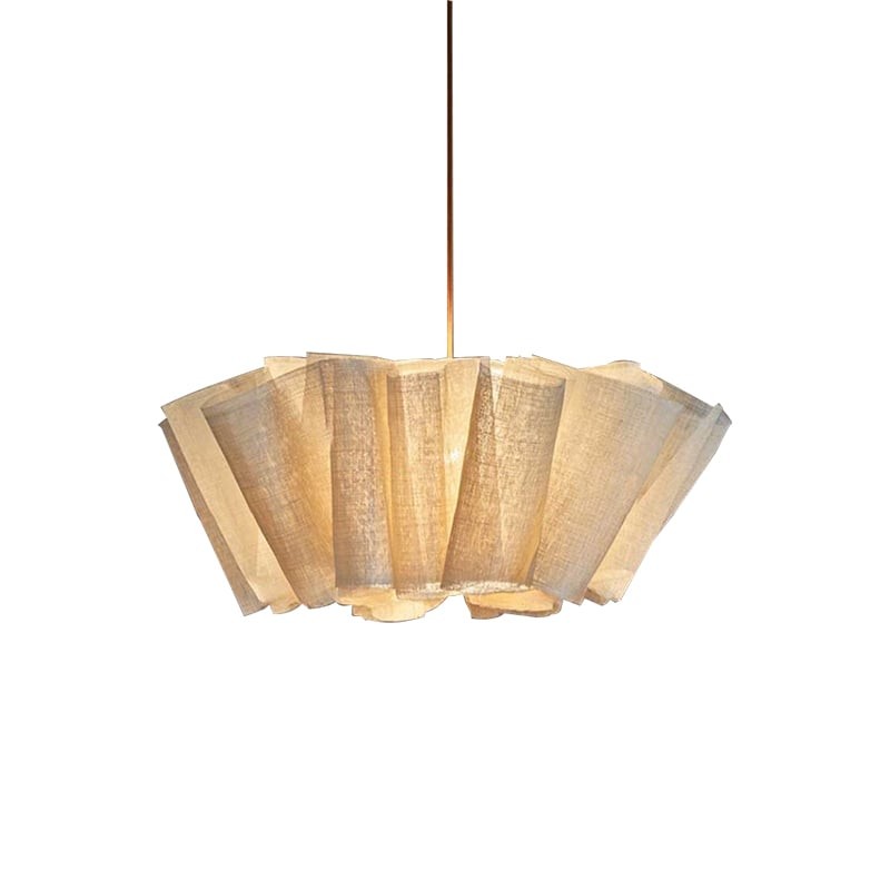 Hanglamp met geplooide stof van Noords linnen HL1403