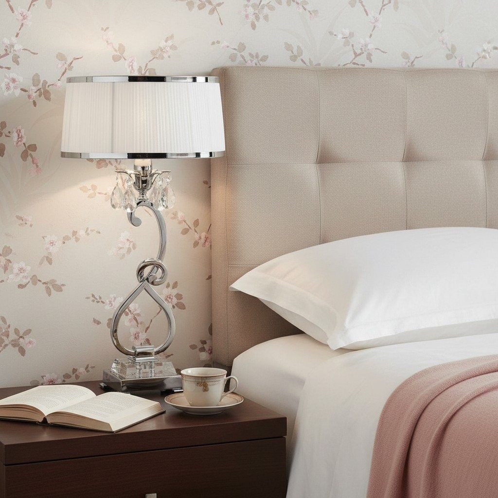 Talonis decoratieve kristallen tafellamp - gebogen metalen stijl voor thuisinterieurs HL2146