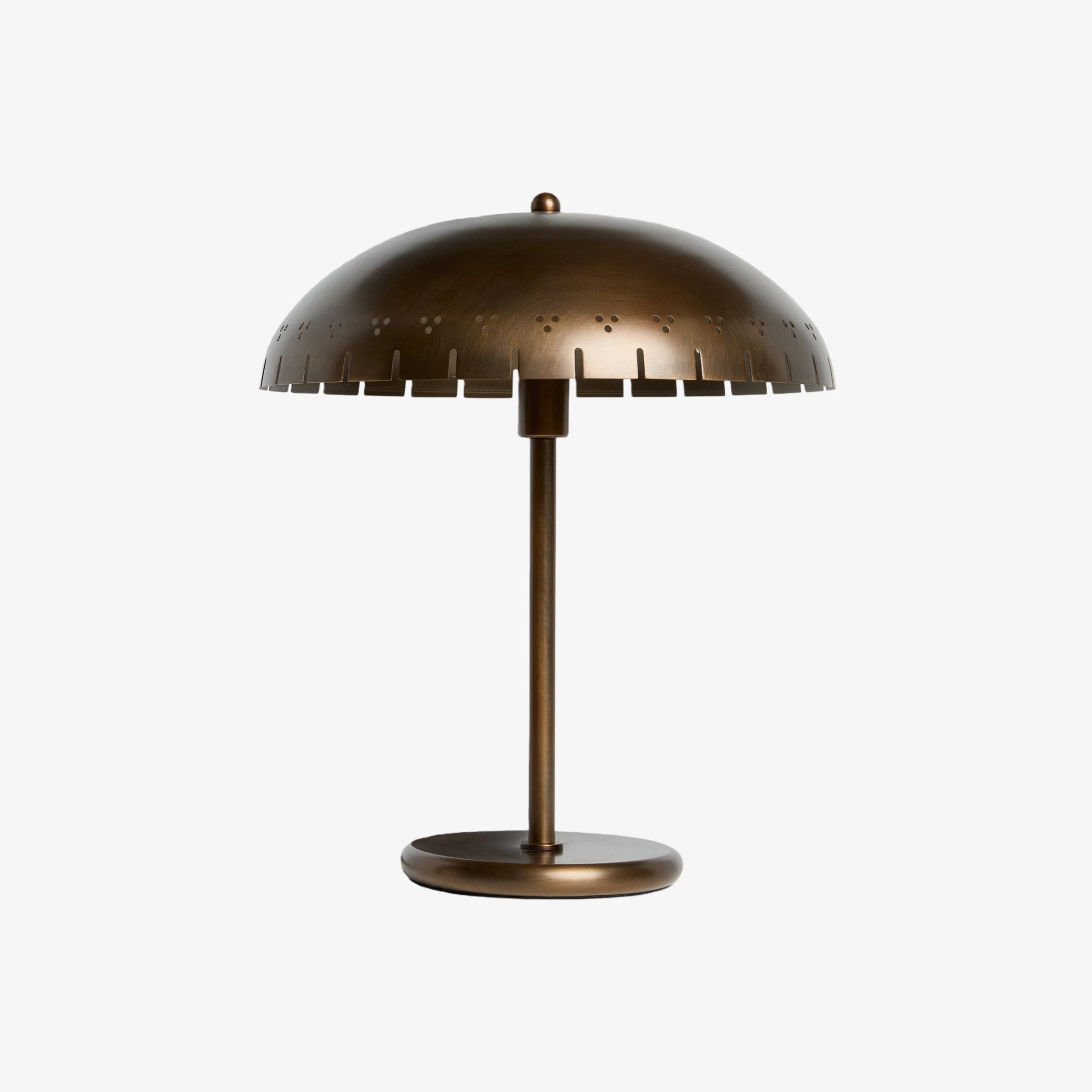 Lustrona bureaulamp met geperforeerde kap van messing - moderne vintage accentlamp HL1871