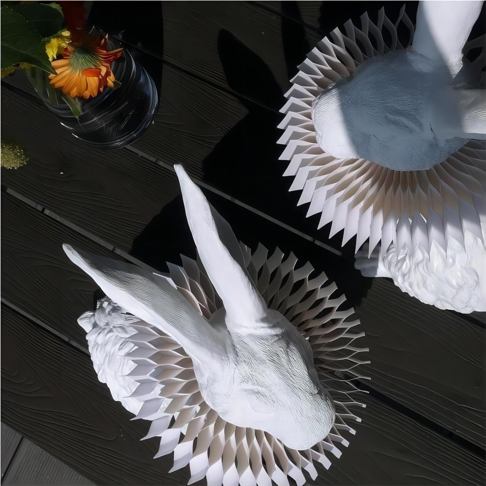 Moderne Witte Konijn Creatieve Hars Tafellamp