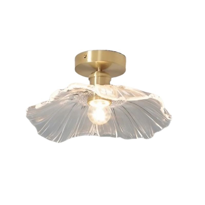 Vintage Glazen Plafondlamp met Lotus Bloem HL217