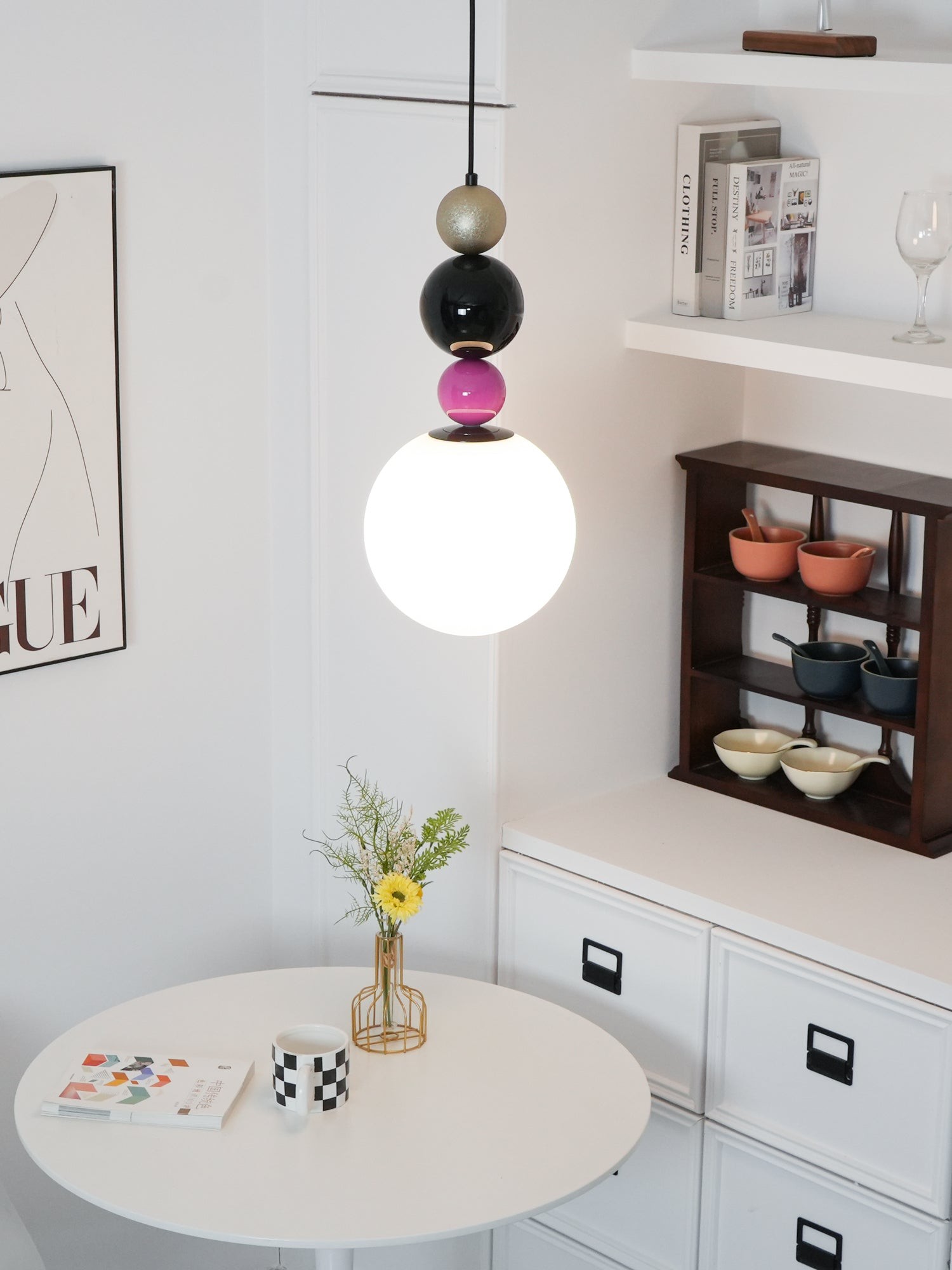 Ronde ballen stapelbare roze hanglamp HL761