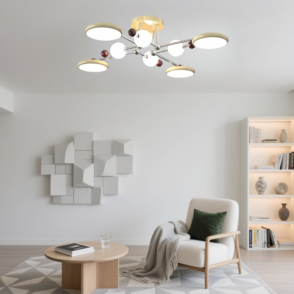 Nordic Sputnik Plafondlamp - Bauhaus Vertakte LED Schijflamp HL1326