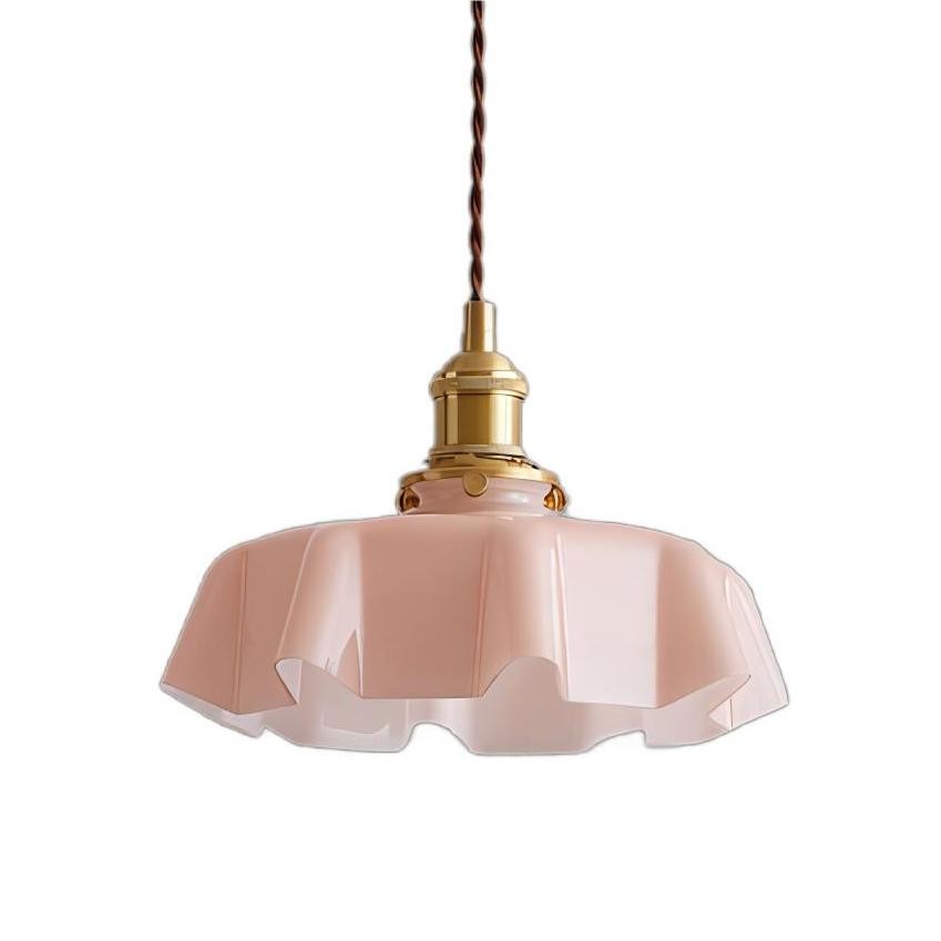 Retro Glazen Bloem Crème Hanglamp HL183