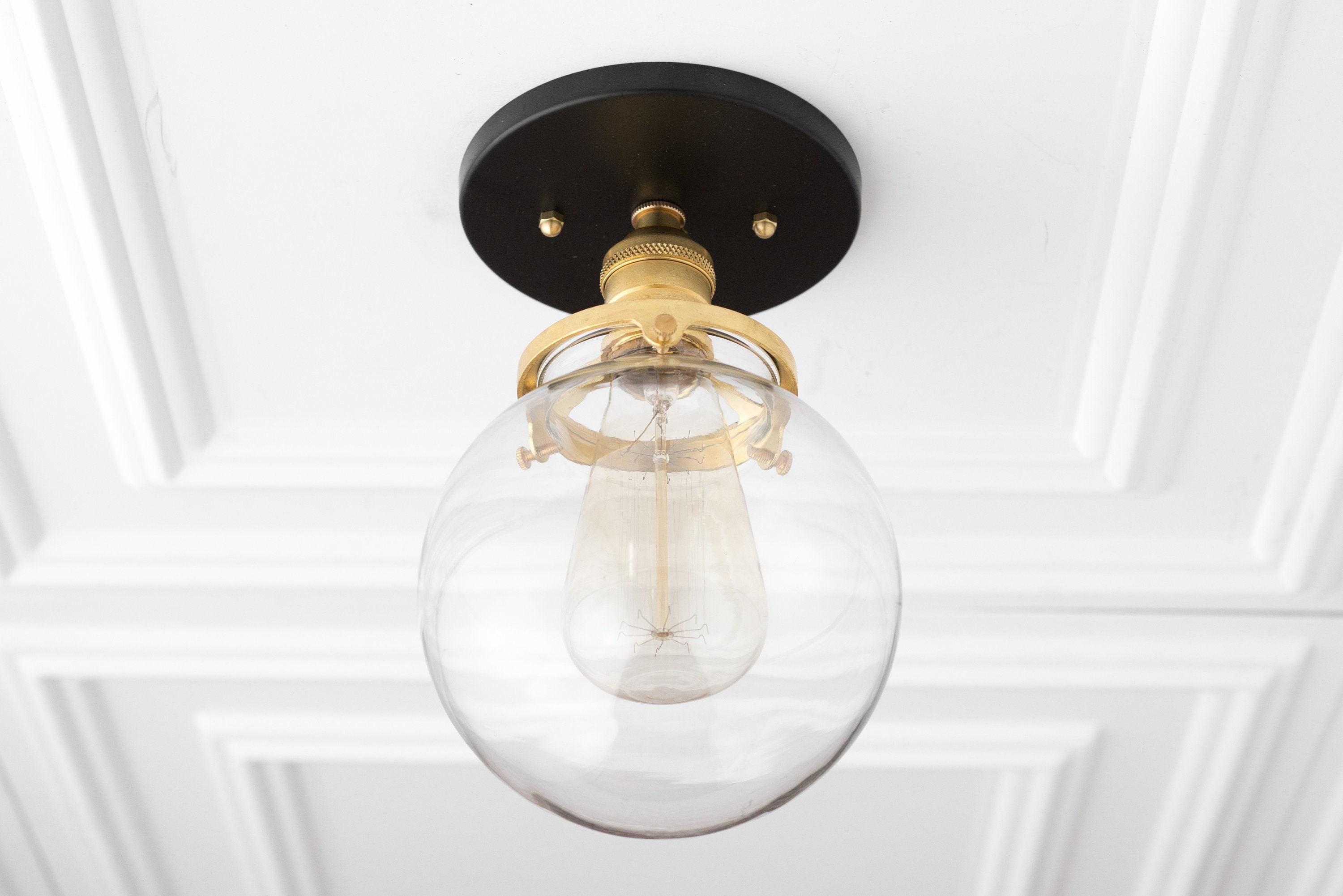 Glorica glazen retro bolvormige plafondlamp - Vintage industriële huisverlichting HL1731