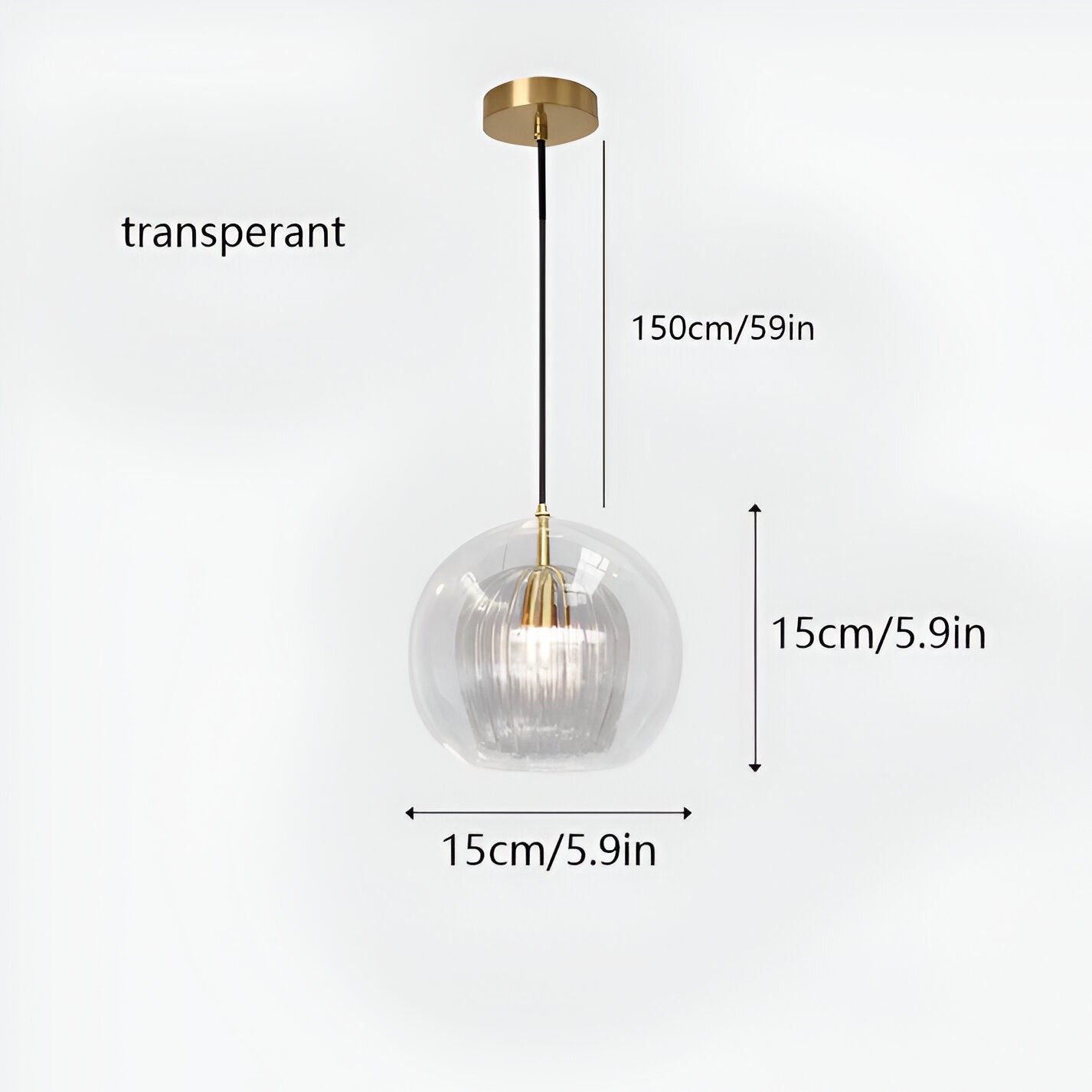 Retro glazen bolvormige hanglamp HL1290