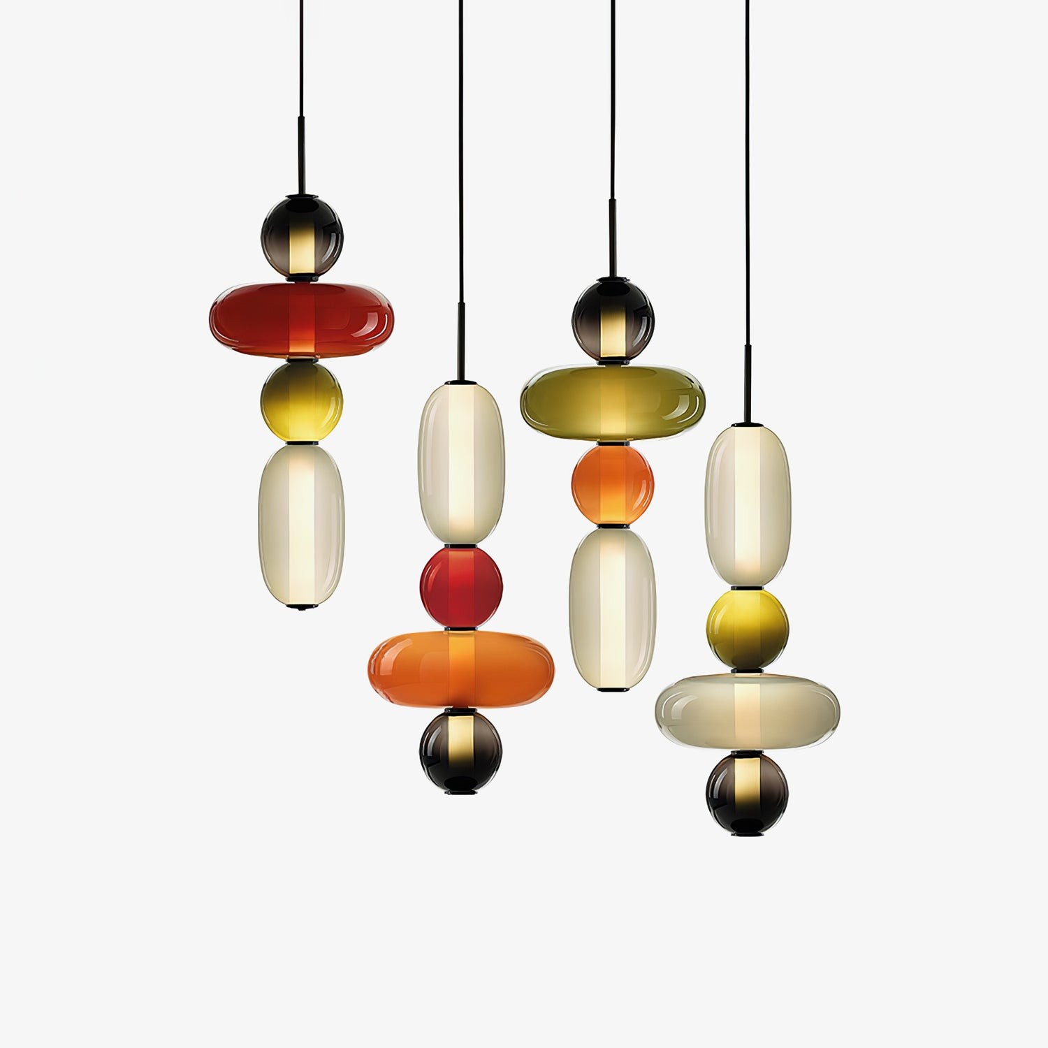 Noordse Hanglamp Van Gebrandschilderd Glas HL299