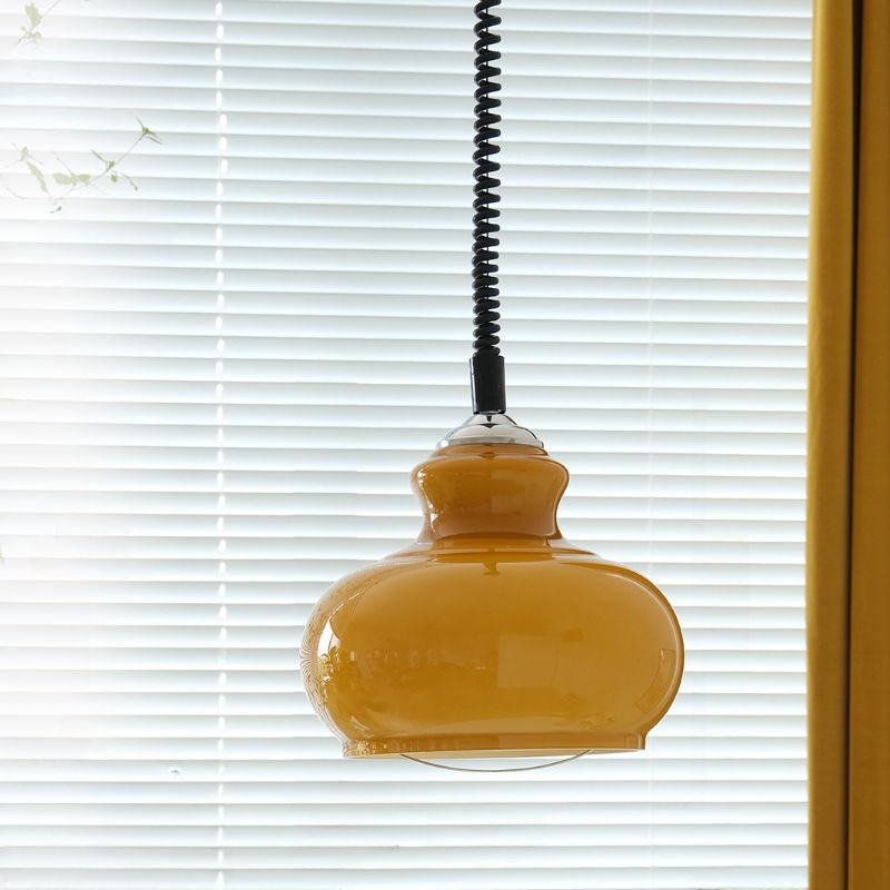 Lunea Nordic verstelbare retro hanglamp van crèmekleurig glas HL3508