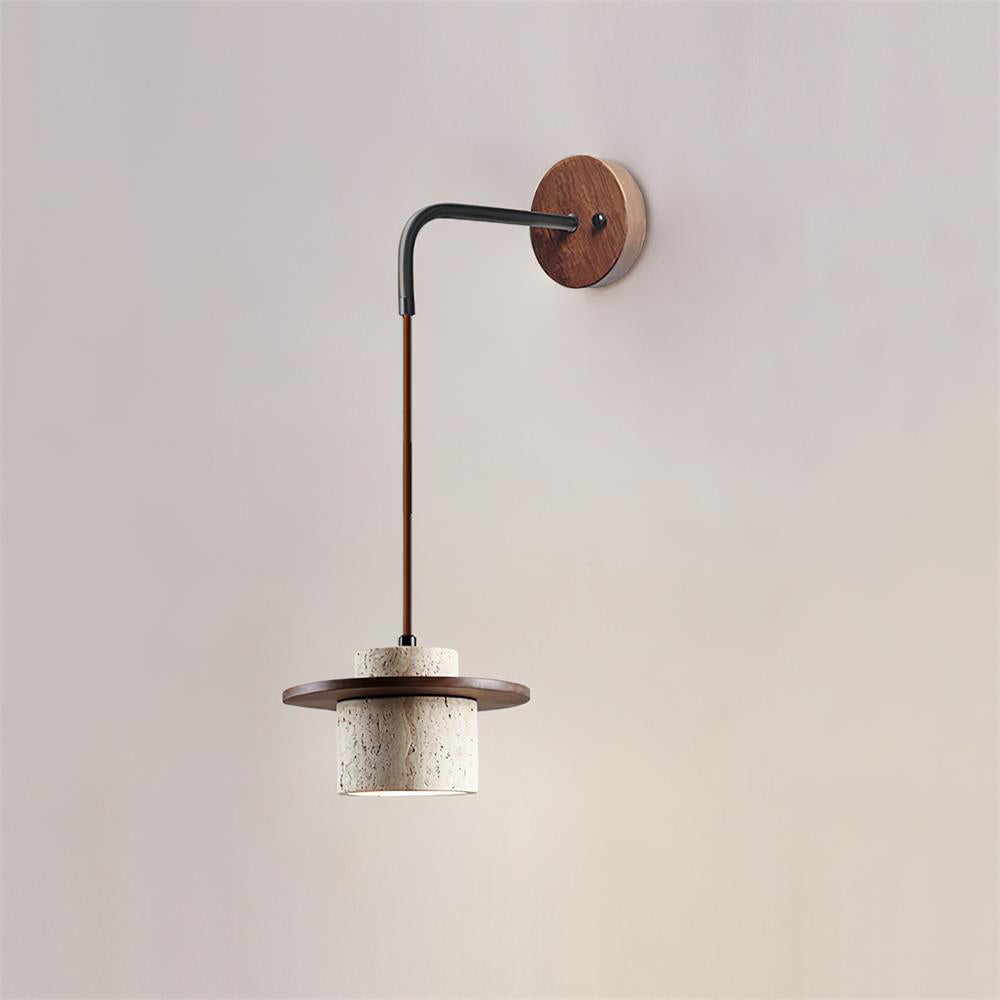 Retro Wabi Sabi getextureerde travertijn wandlamp HL991