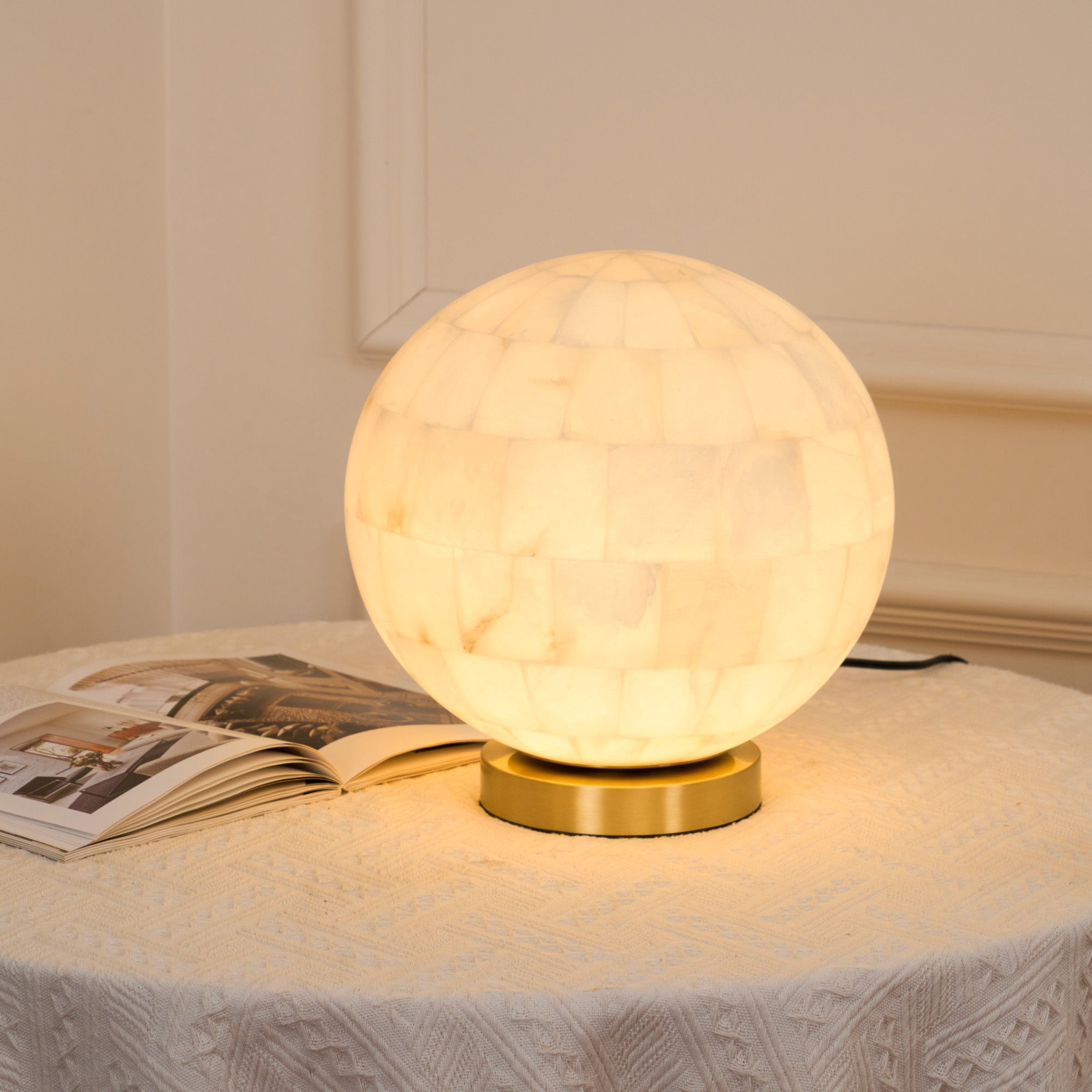 Tafellamp met alabasterbol HL2986