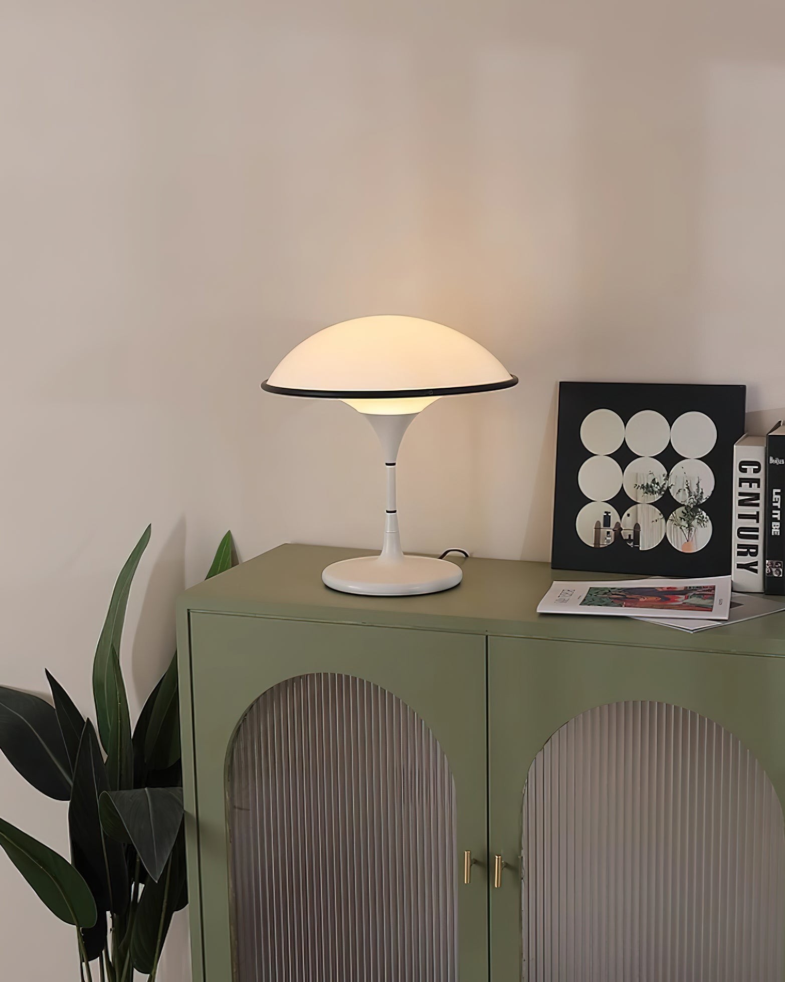 Deense Retro Witte Vliegende Schotel Tafellamp HL423