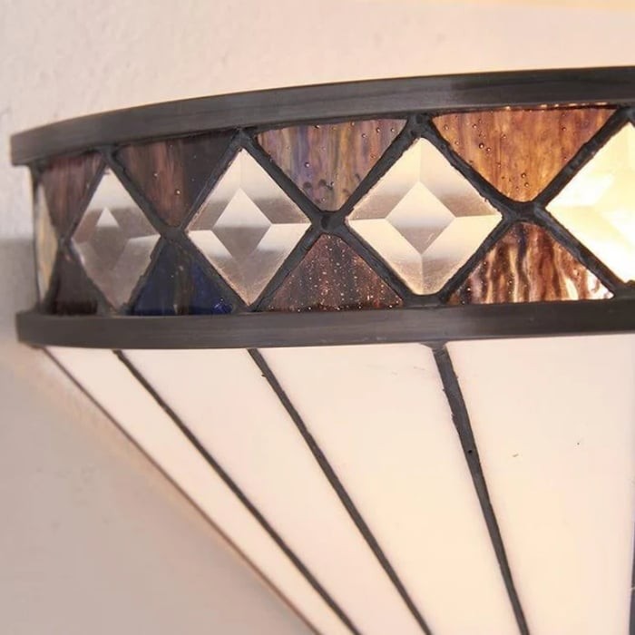 TiffStar wandlamp - Vintage glas-in-lood voor gangen en slaapkamers HL2026
