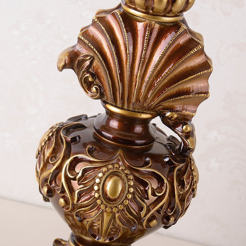 Traditionele Europese roze patroon lampenkap tafellamp HL873
