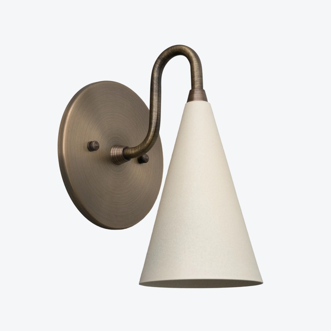 Curva metalen kegelvormige wandlamp - Vintage messing wandlamp voor hal of trappenhuis HL1967