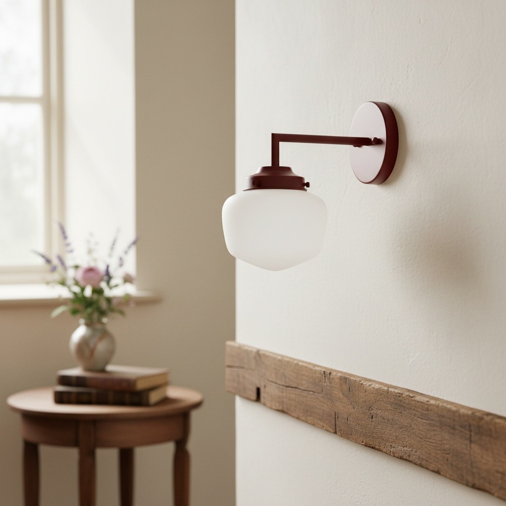 Opaalglazen wastafellamp - Vintage geïnspireerde badkamerwandverlichting HL1666