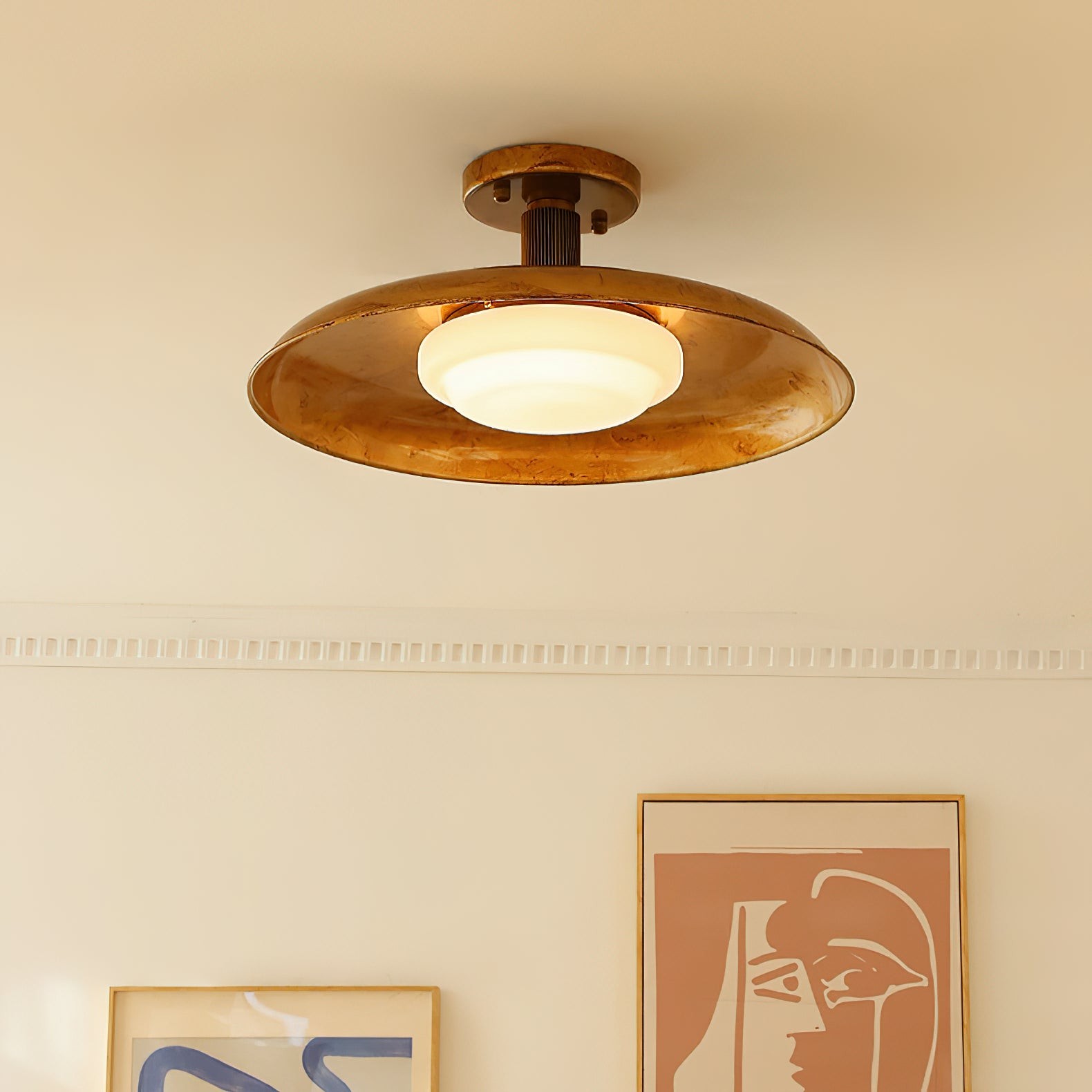 Plafondlamp met plat paneel in potdekselstijl HL3250