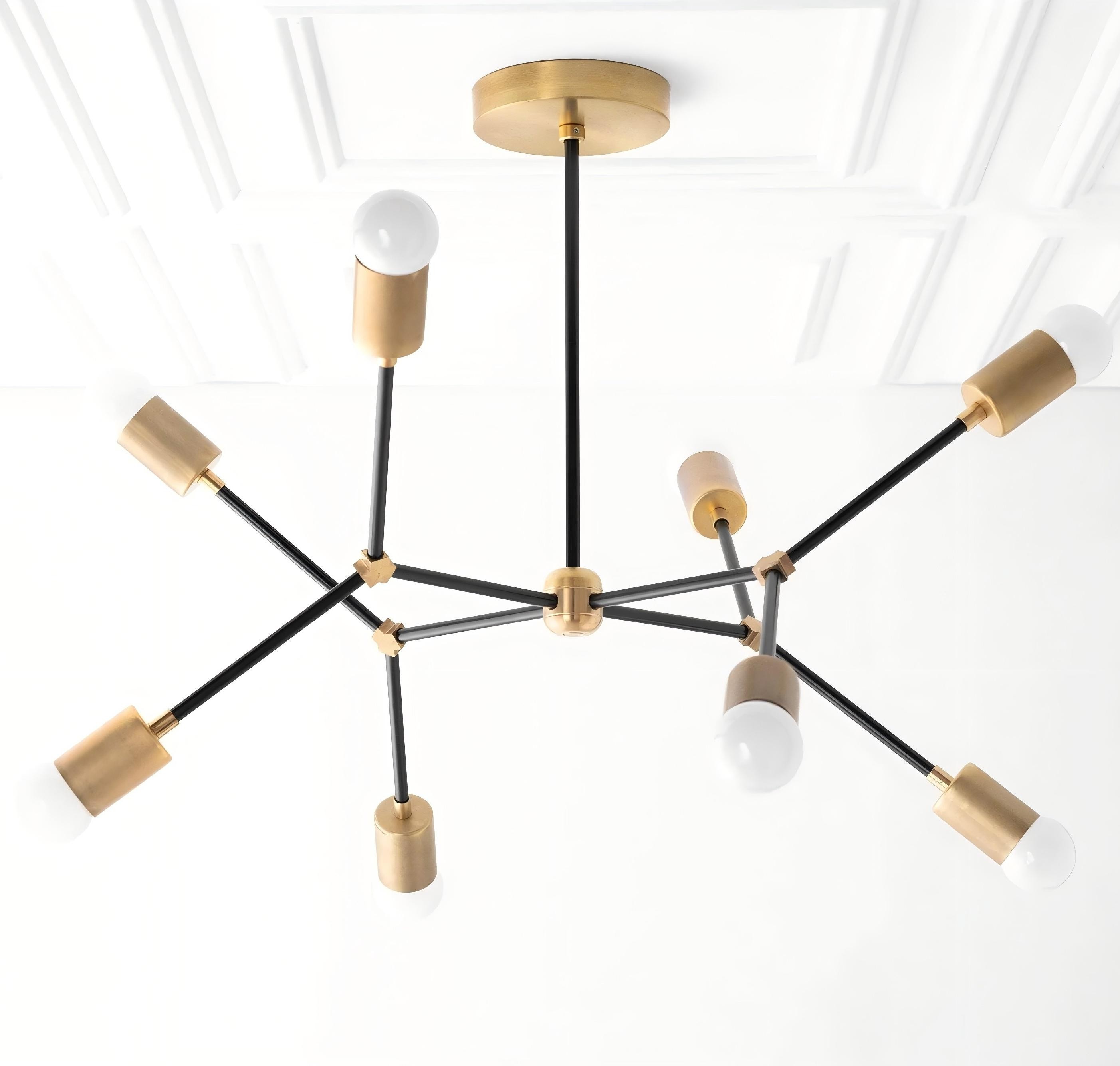 Mobilux Line Moderne Geometrische Kroonluchter - Plafondlamp van Messing HL1683