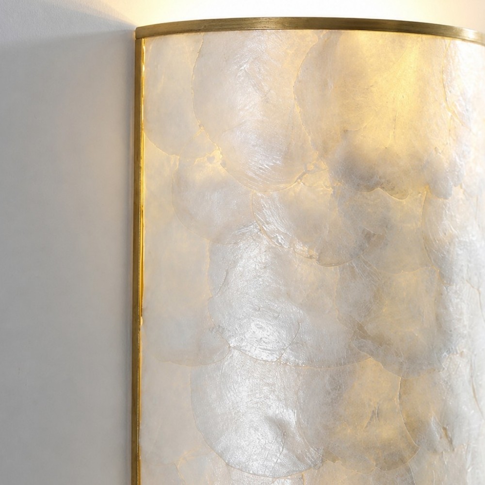Nacrelith Capiz schelp wandlamp met gelaagde textuur - Moderne wandlamp voor de woonkamer HL3548