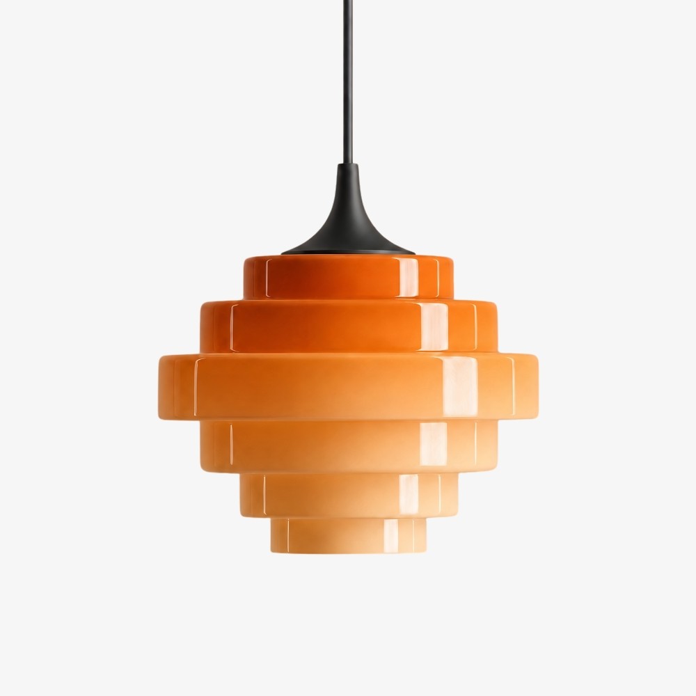 Sanenos Retro Geometrische Hanglamp met Glazen Kap en Kleurverloop voor Woon- of Eetkamer HL3523