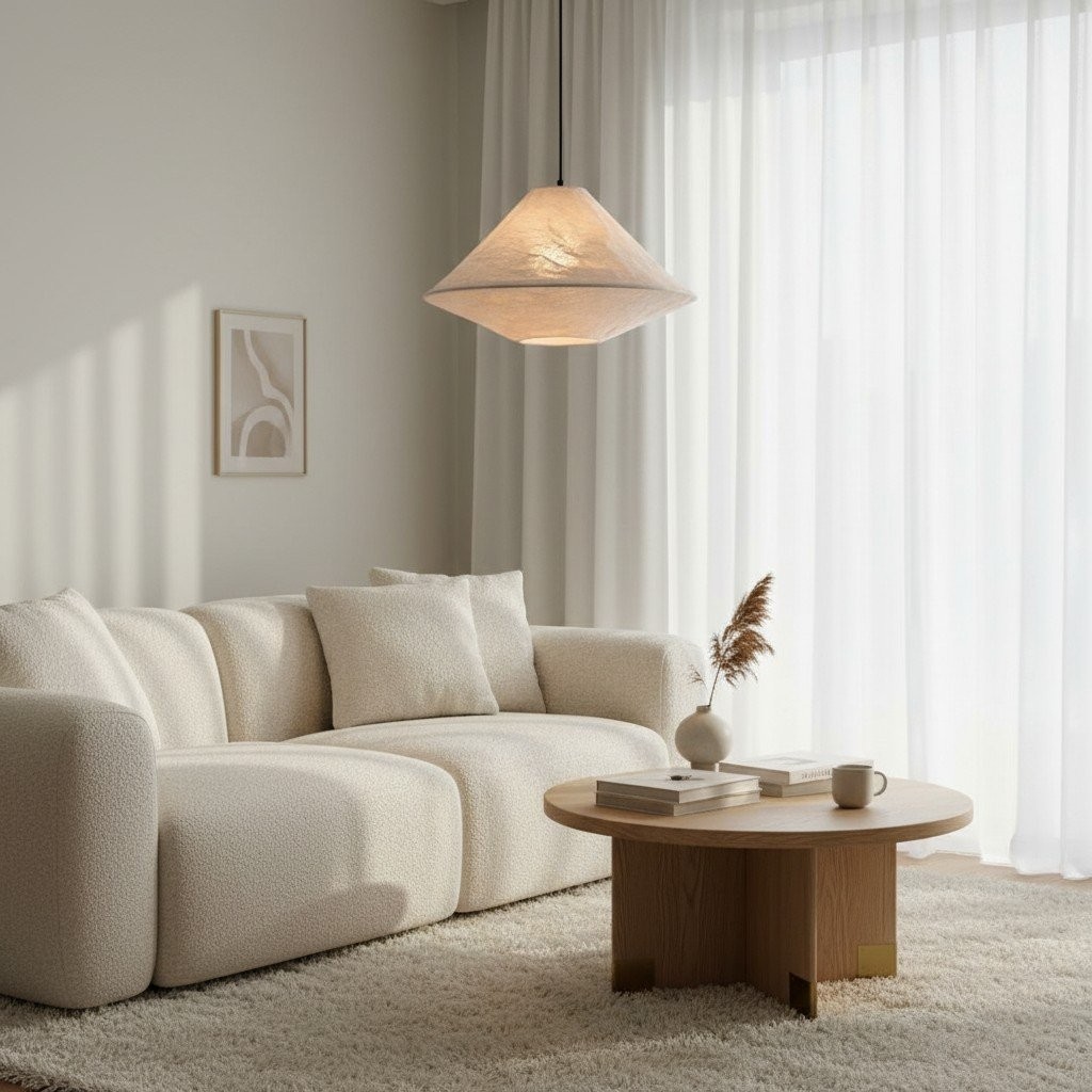 Zalen opvouwbare stoffen lampenkap - Handgemaakte geweven hanglamp voor sfeer in de eetkamer en hal HL1918