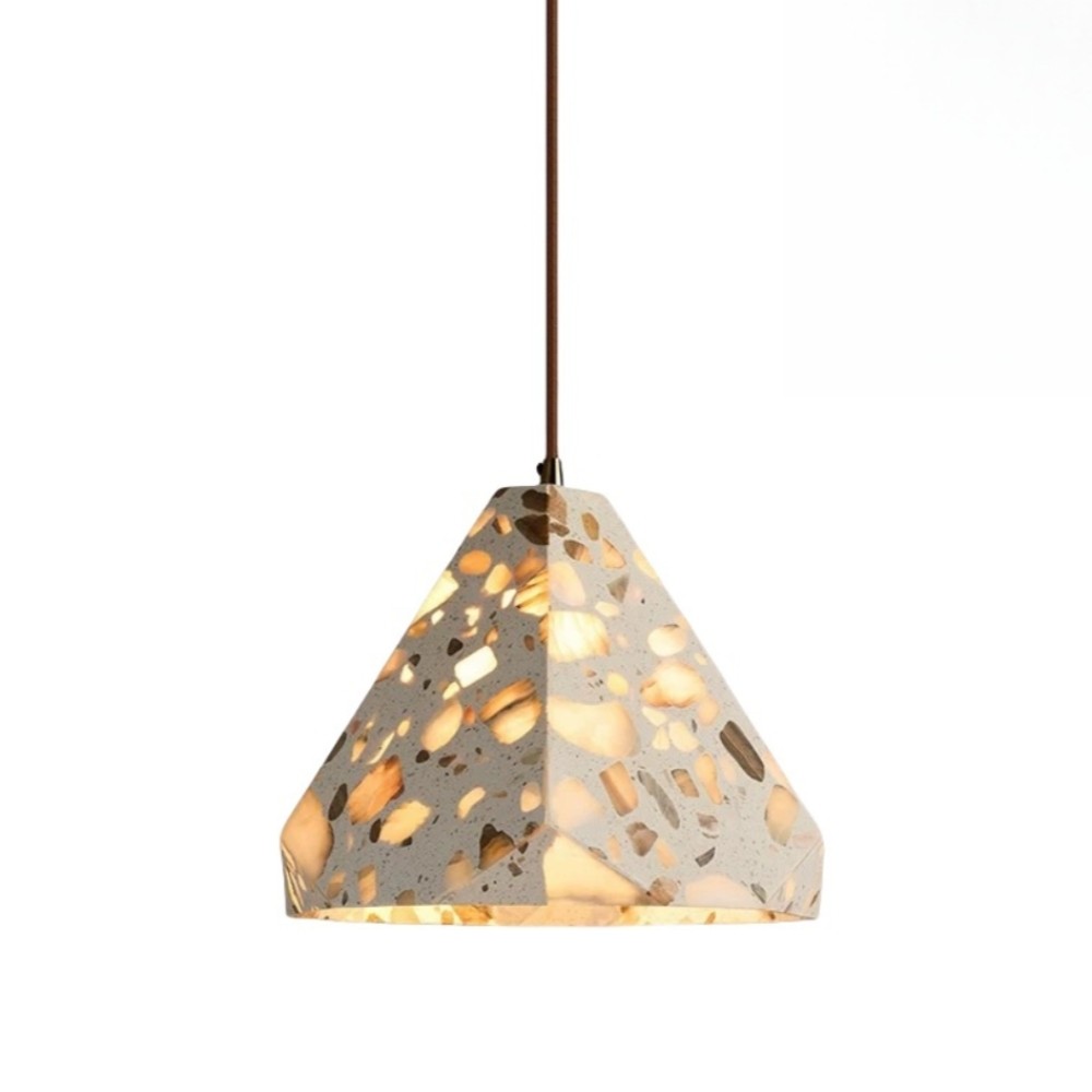 Natuurlijke Wabi-sabi Doorschijnende Terrazzo Hanglamp HL1003