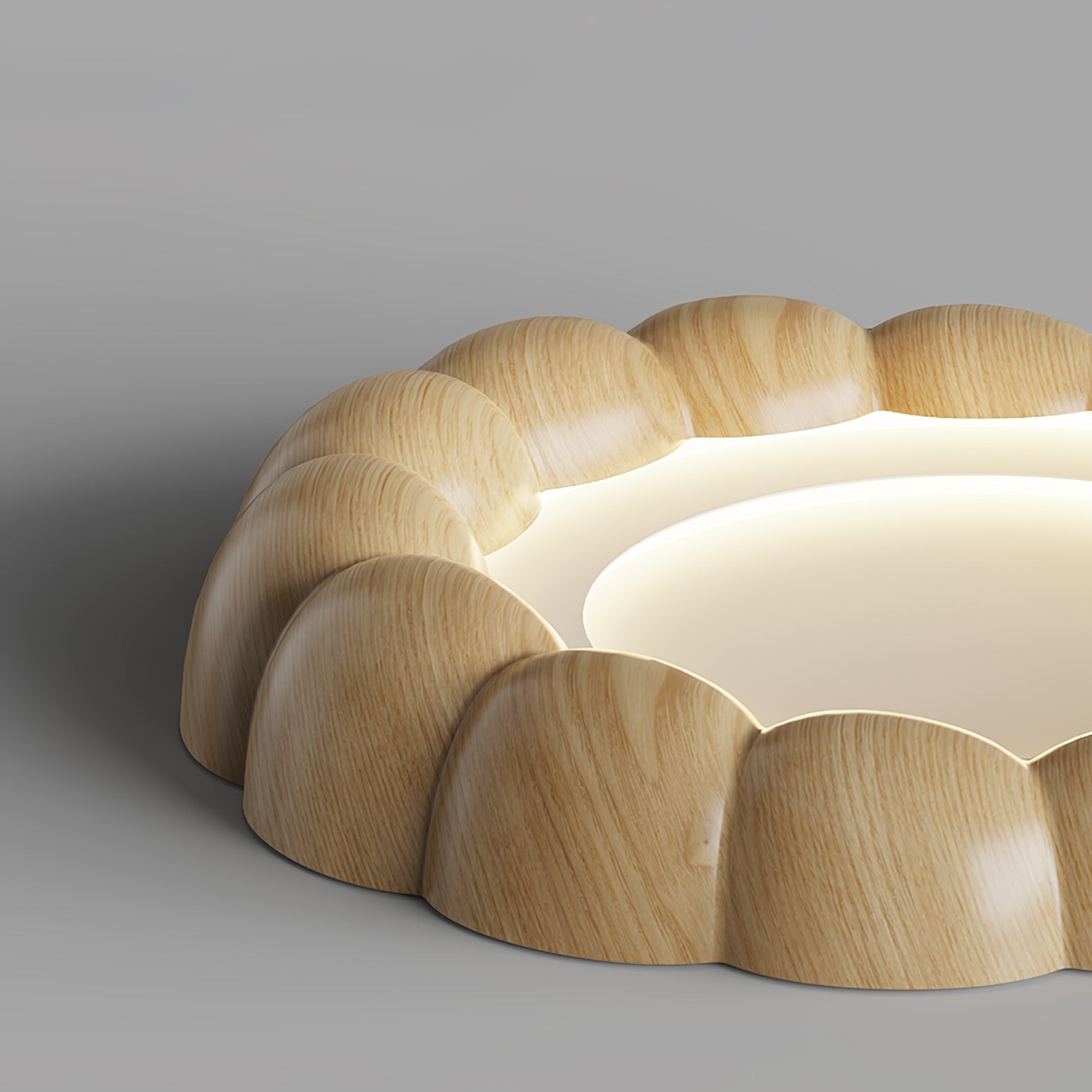 Plafondlamp met imitatiehouten rimpel HL441