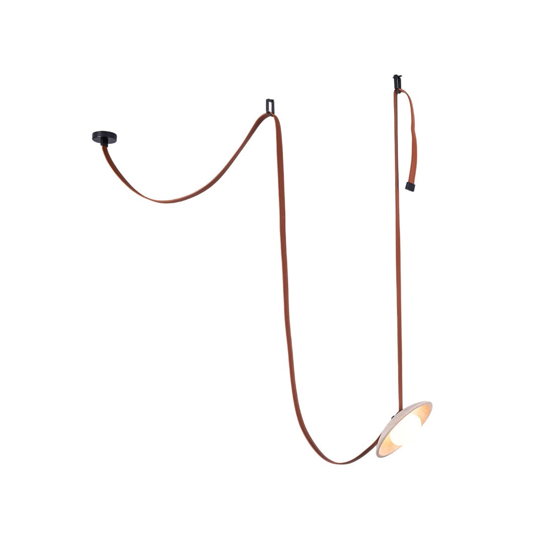 Hanglamp van leer met Light Rail-design HL3241