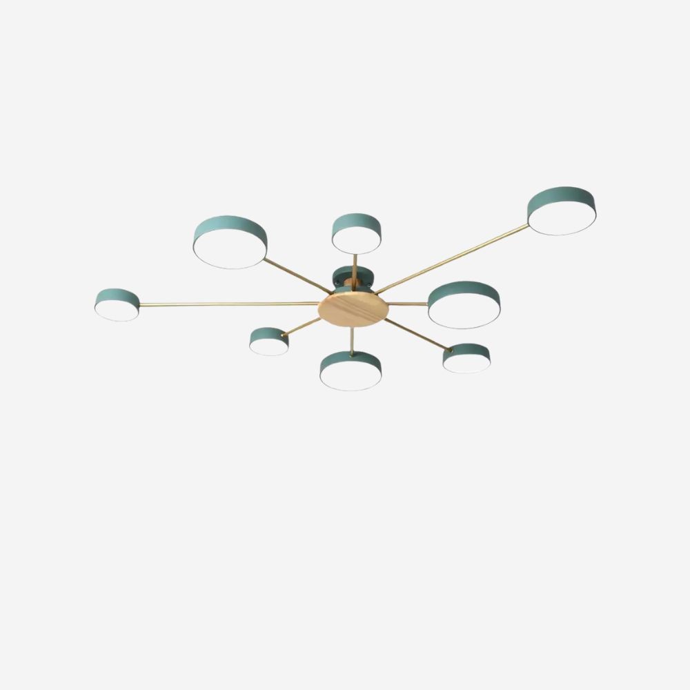 Moderne plafondlamp met takkenschijf - LED-lamp van hout voor eetkamer HL1345