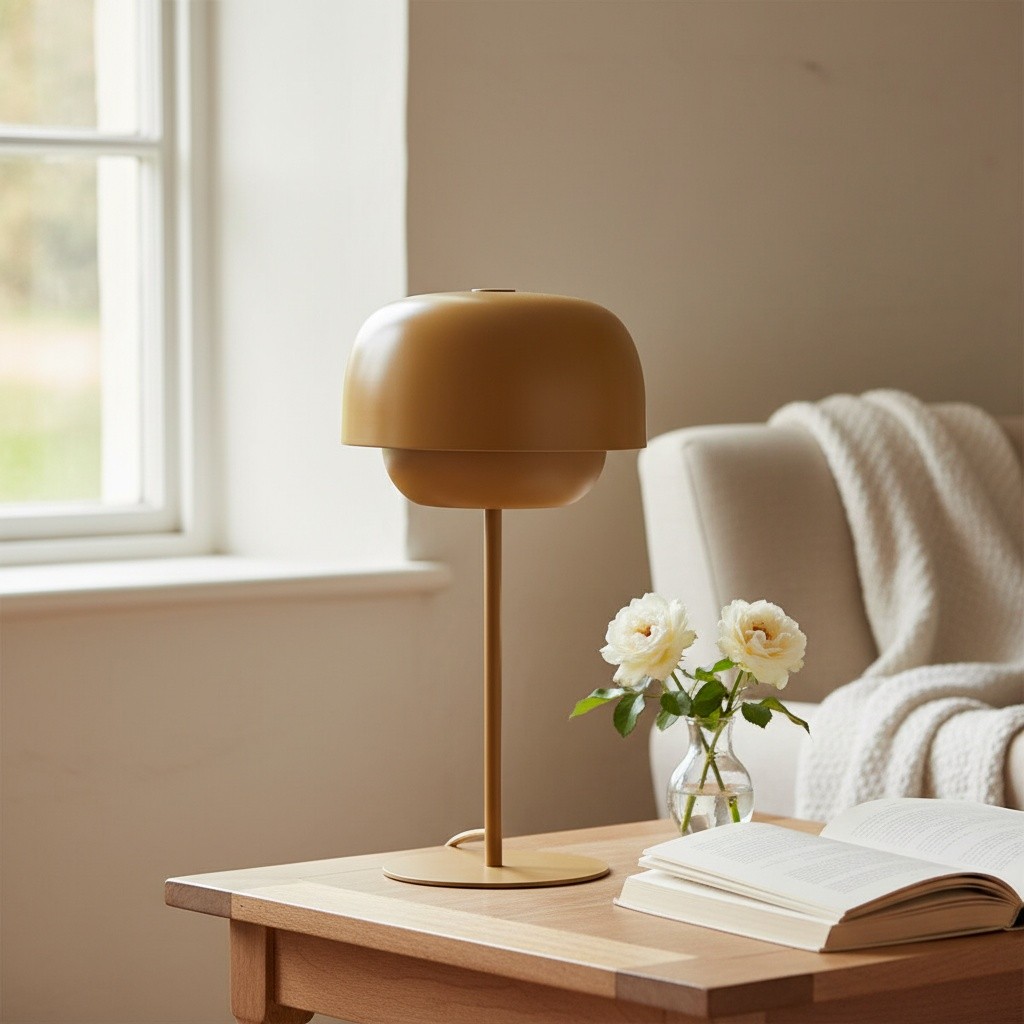 Clinco Tafellamp met Ronde Kap - Moderne Metalen Sfeerlamp voor Bureau en Nachtkastje HL1776
