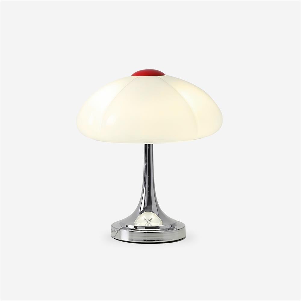 Crèmekleurige glazen paddestoel tafellamp HL883