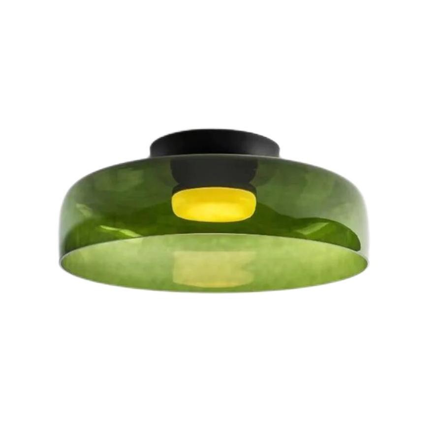 Scandinavische Glazen Schijf Plafondlamp - Noordse Macaron-stijl Lamp voor Woonkamers HL204