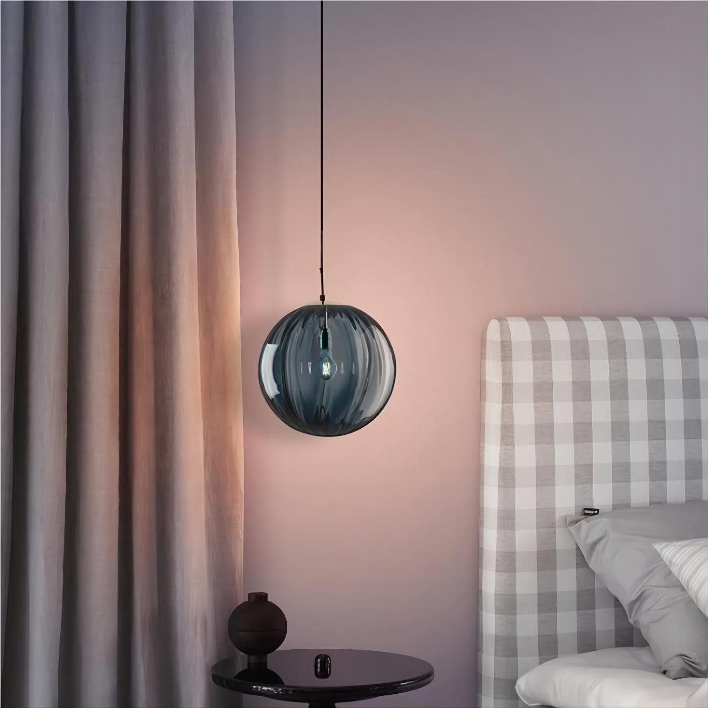 Glazen Bol Hanglamp Met Scandinavisch Waterpatroon HL260