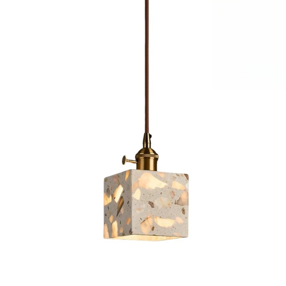 Natuurlijke Wabi-sabi Doorschijnende Terrazzo Hanglamp HL1003