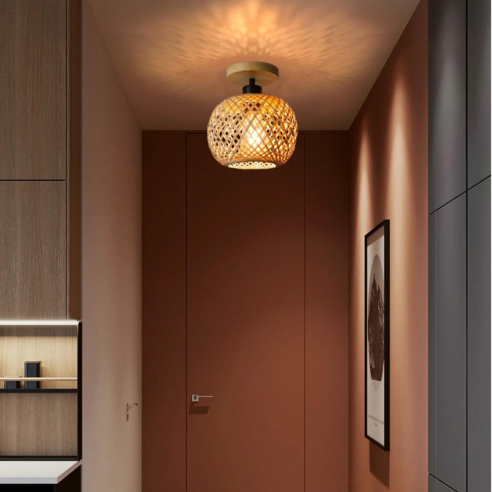 Handgemaakte, etherische bamboe plafondlamp HL3421