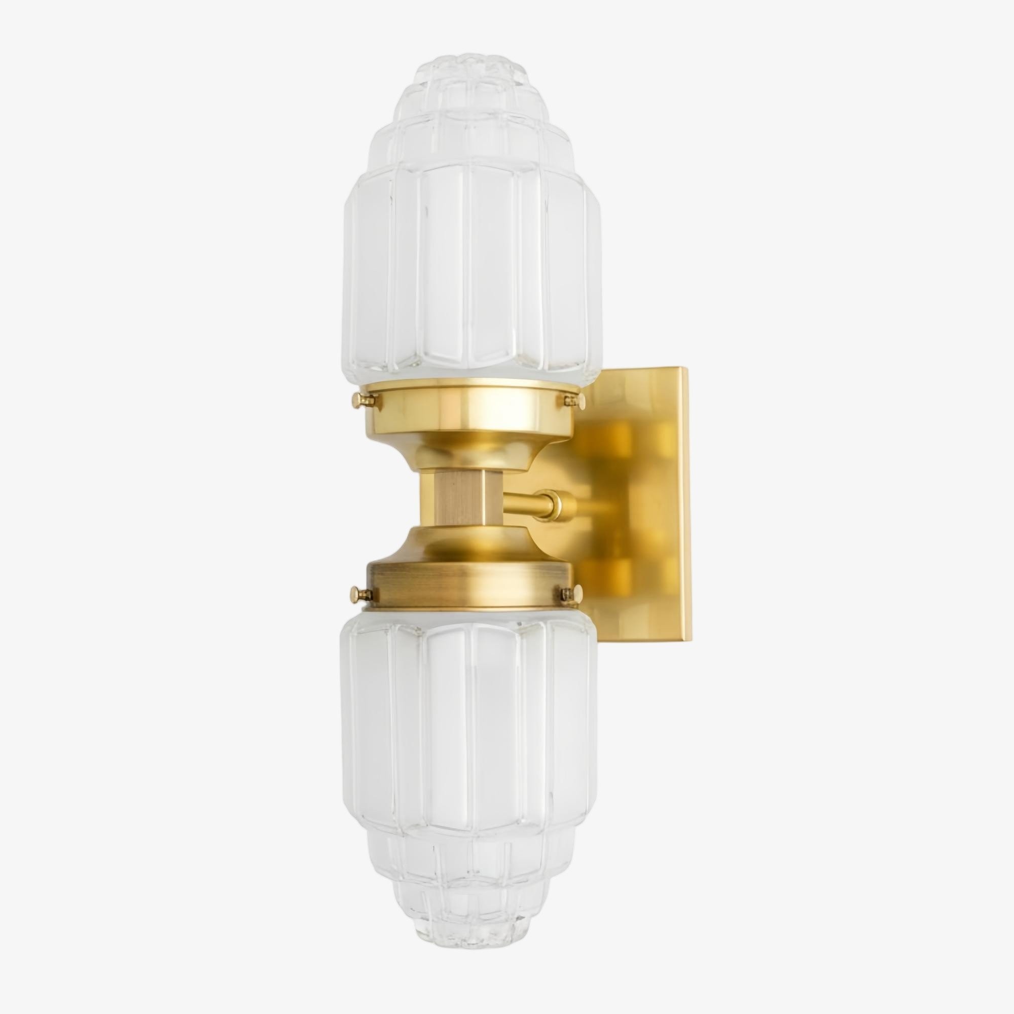 Tierlux Glazen Art Deco Wandlamp - Glazen Gematteerde Bollen met Wolkenkrabberbol HL1656
