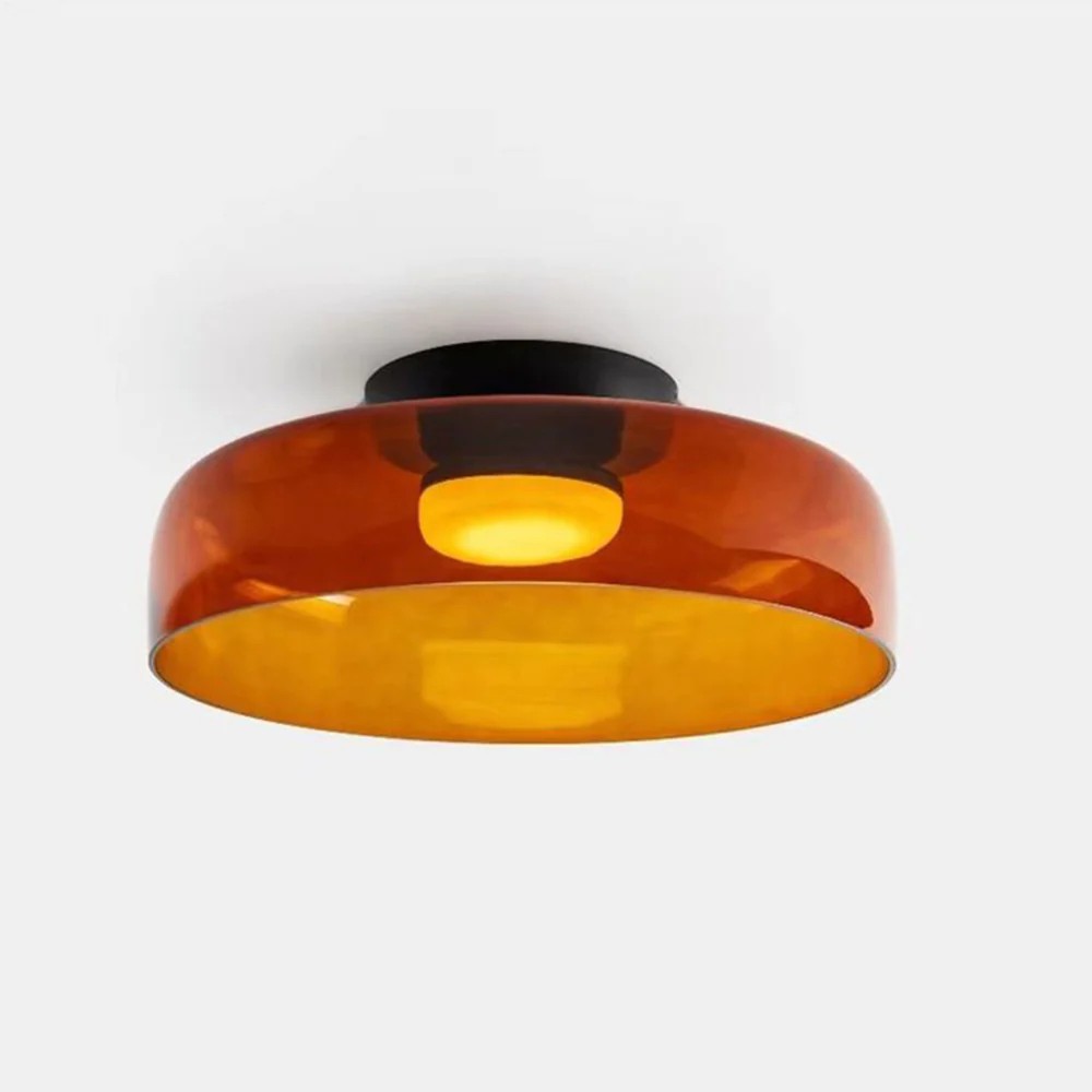 Scandinavische Glazen Schijf Plafondlamp - Noordse Macaron-stijl Lamp voor Woonkamers HL204
