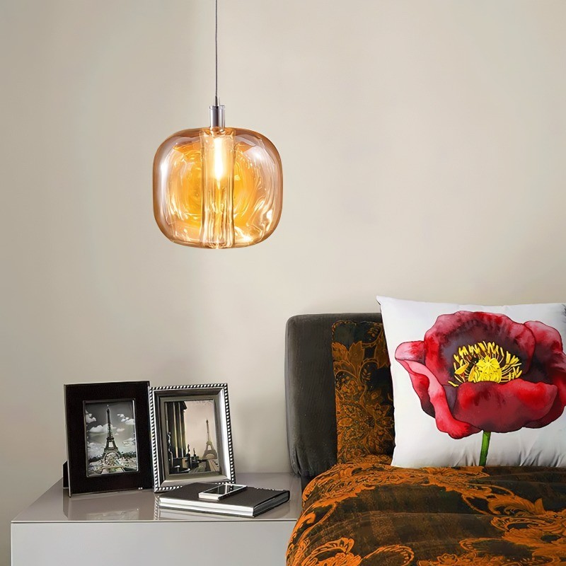 Cubie kroonluchter rookglas bol hanglamp voor kookeiland