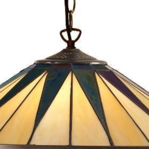 TF Dark Star Tiffany hanglamp - Plafondlamp met geometrisch glasdesign voor woonkamers HL2062
