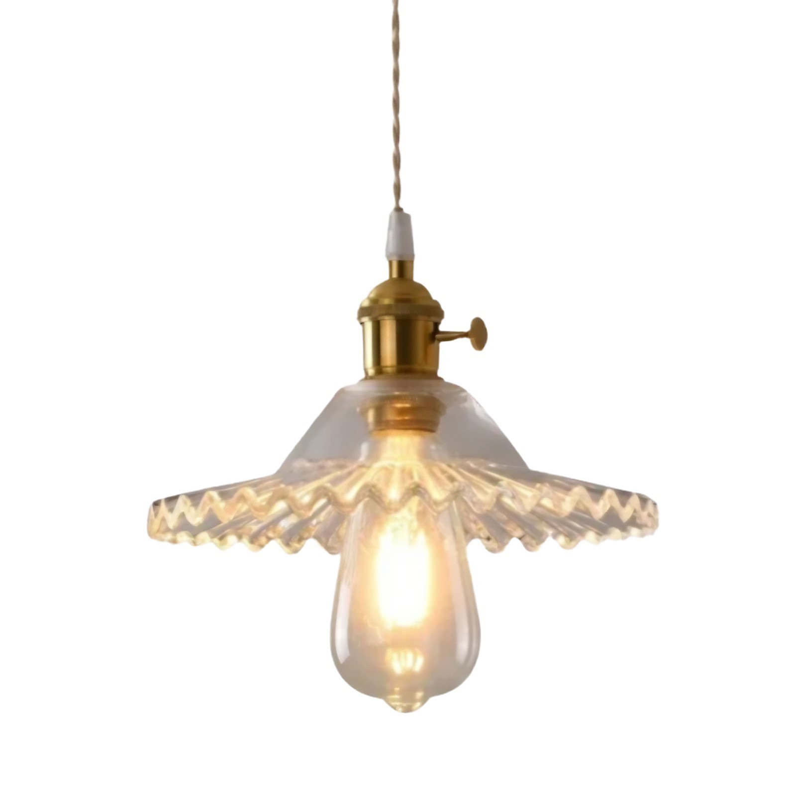 Nordic Bloemblaadje Geplooide Glazen Hanglamp HL286
