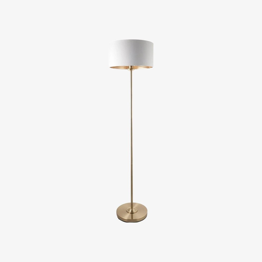 Tela Drum Shade vloerlamp - Moderne stoffen staande lamp voor thuis of op kantoor HL2241