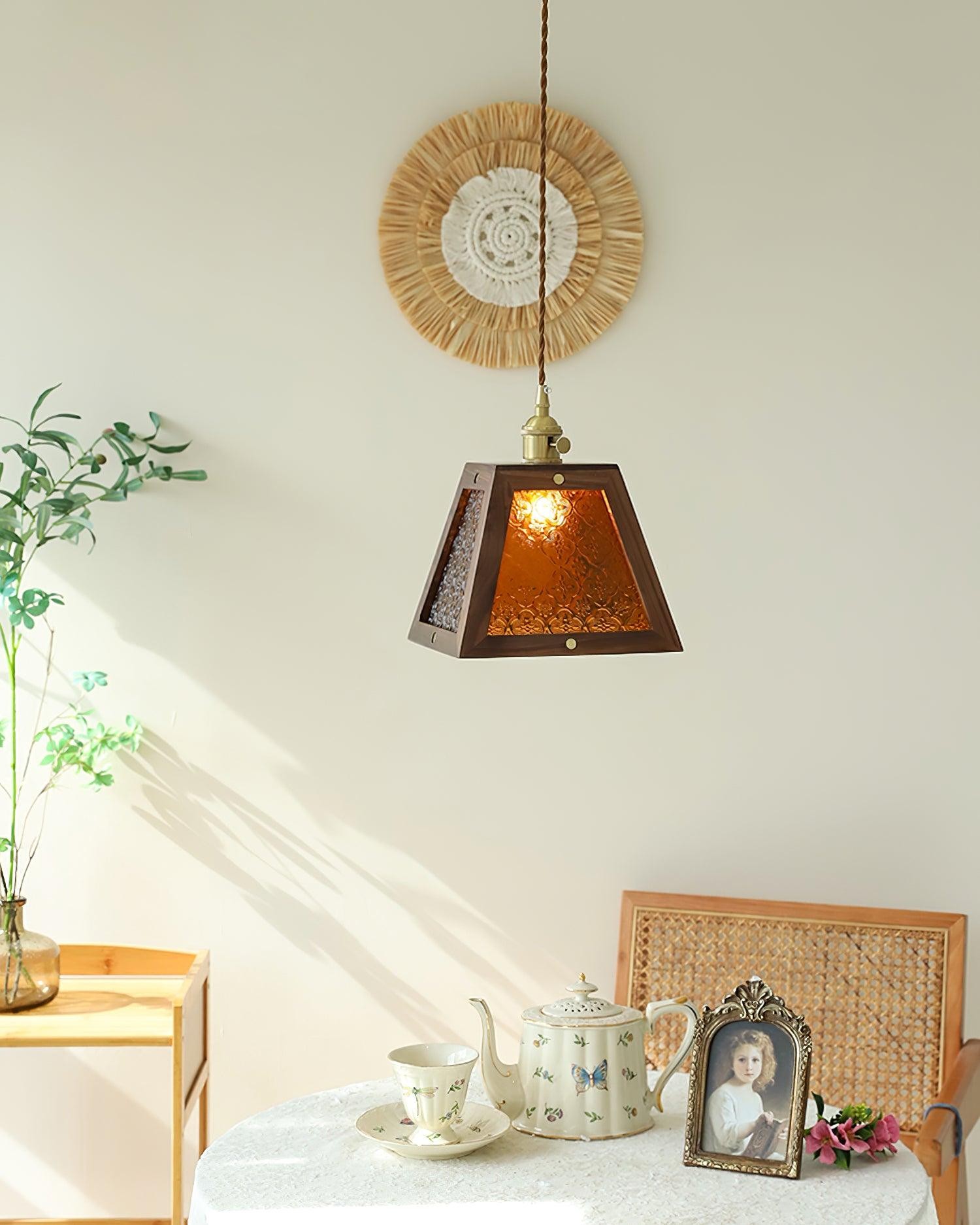 Retro patroon glazen hanglamp HL405