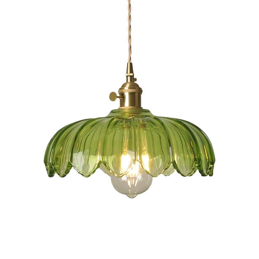 Vintage rustieke bloemblaadjesknoppen glazen hanglamp HL201