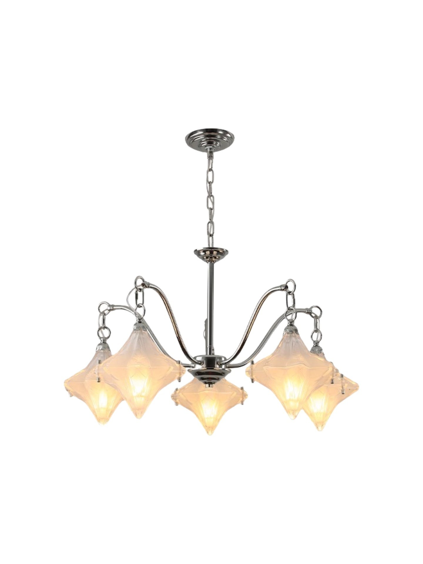 Art Deco Astris Star Kroonluchter - Decoratief armatuur van gematteerd glas voor eetkamer HL1791