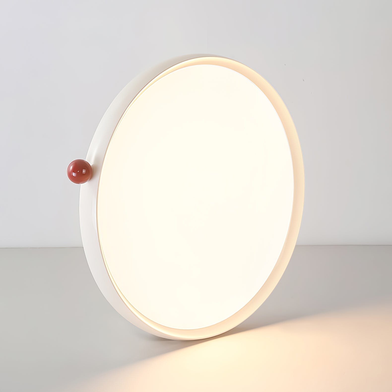 Minimalistische schijfvormige crèmekleurige ultradunne plafondlamp HL608