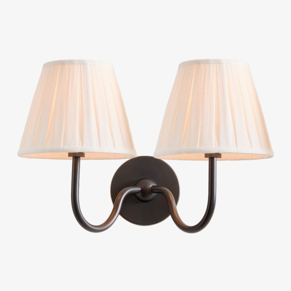 Luvora Vintage Wandlamp met Linnen Kap - Moderne Metalen Wandverlichting HL1594