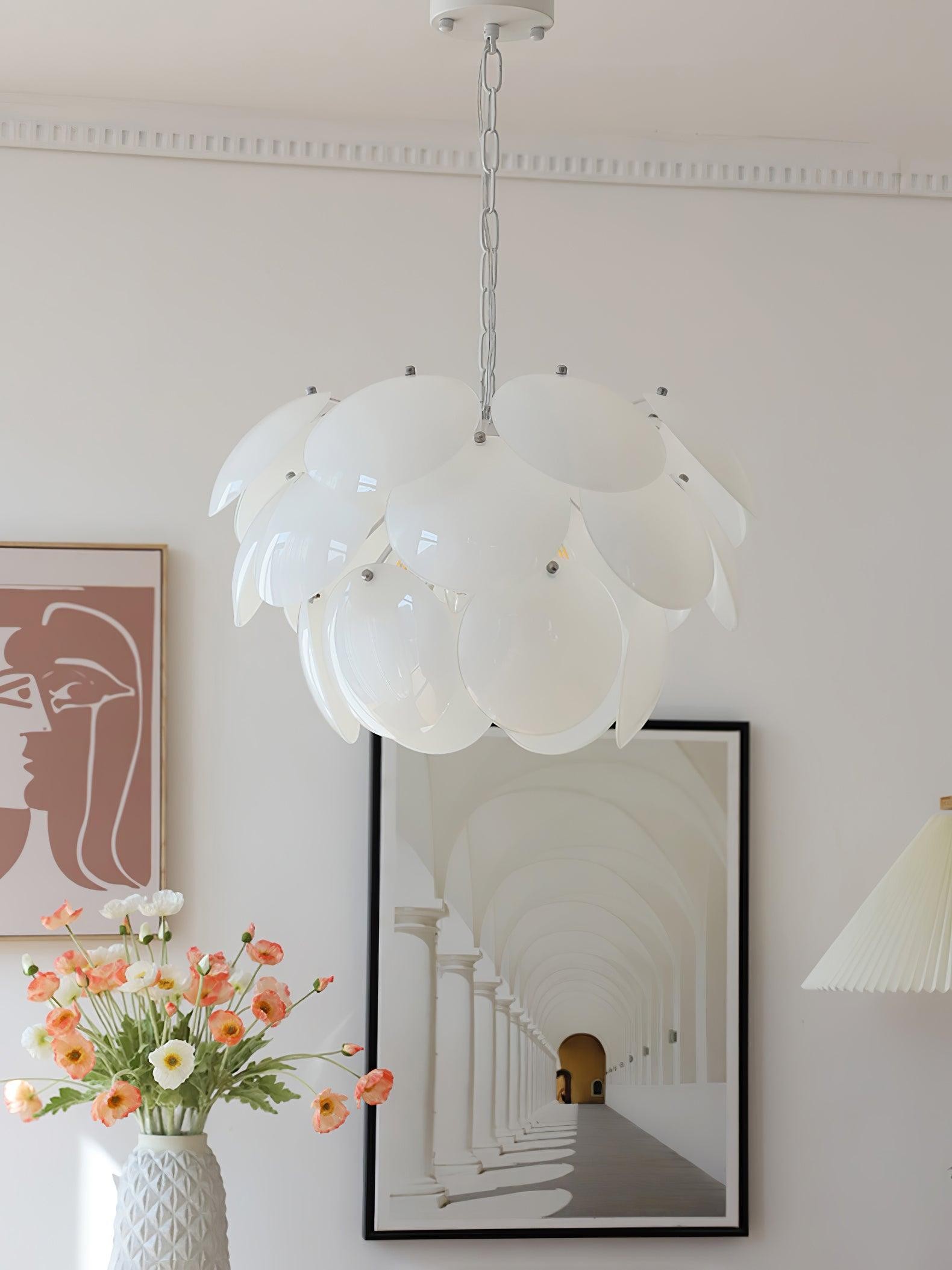 Luxe mode lichtgevende bloemblaadjes glazen kroonluchter HL581