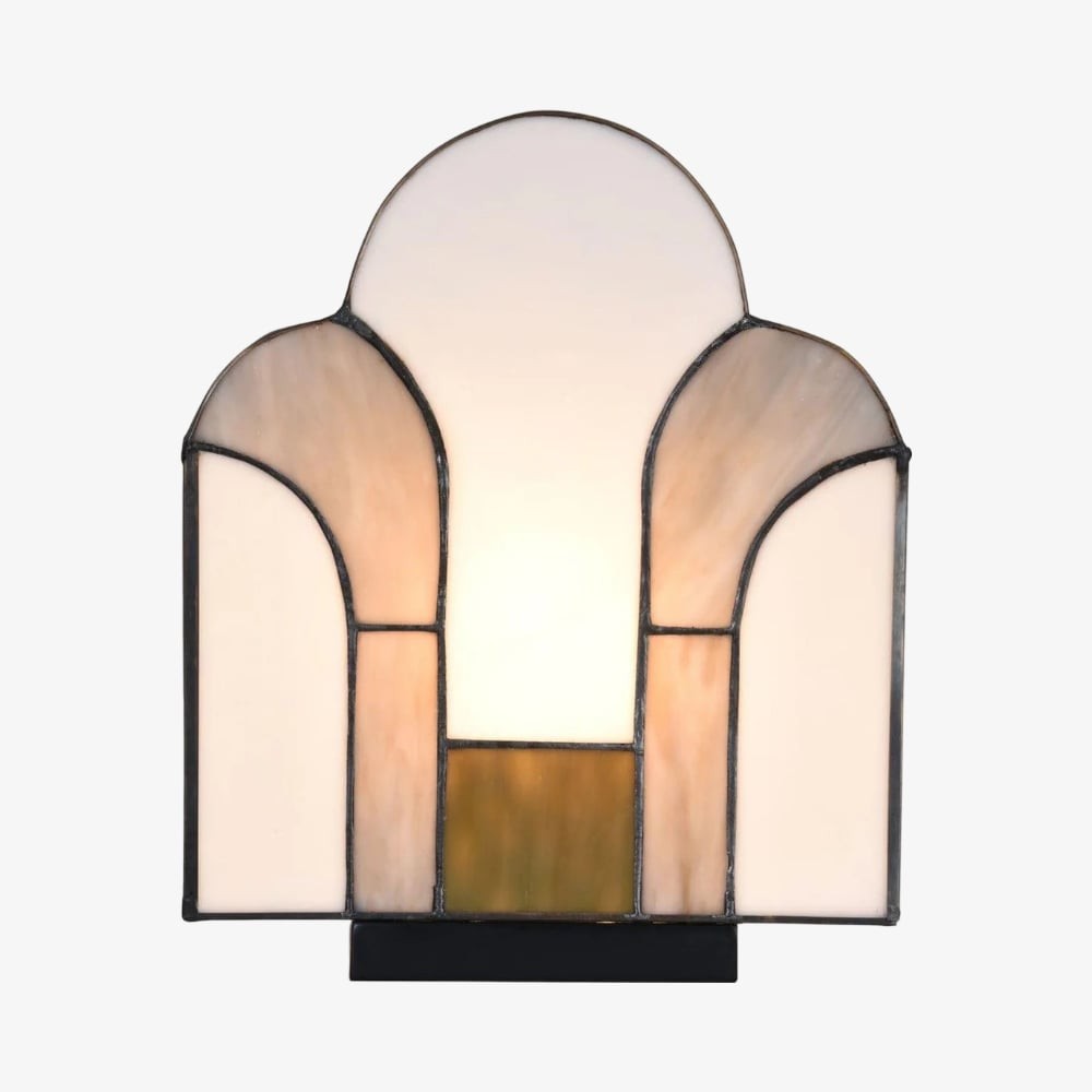 Kelsar Art Deco tafellamp met glas-in-lood - Elegante accentverlichting voor binnen in de woonkamer of hal HL2028