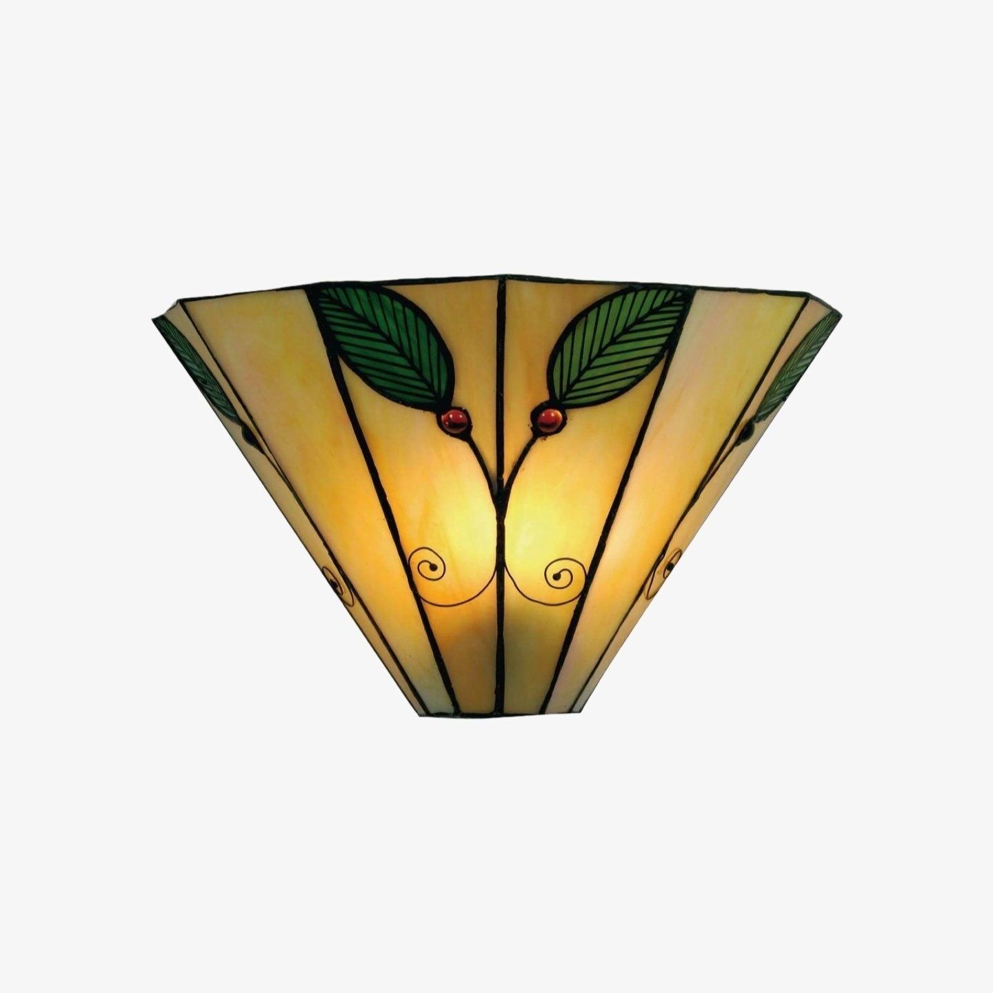 TiffStar Art Nouveau bladmotief Tiffany wandlamp - Vintage geïnspireerde accentverlichting voor hal en woonkamer HL2011