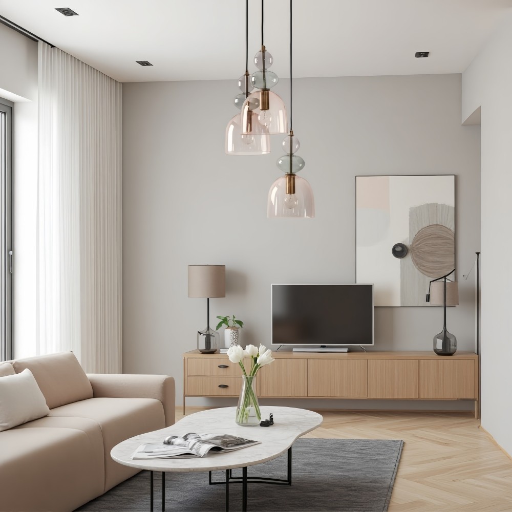 Hanglamp van gebrandschilderd glas - Macaron Design Restaurantlamp HL1067