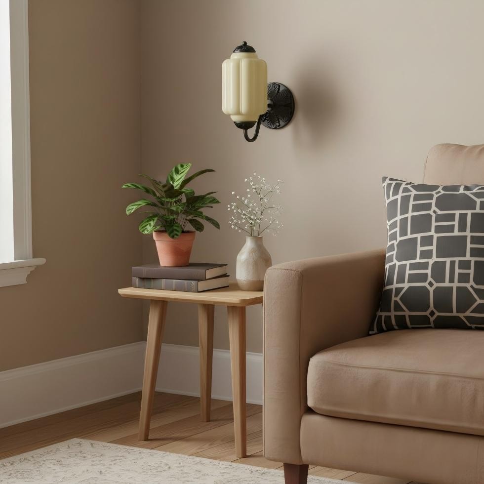 Vintage Melkglas Eloise Kandelaar Wandlamp HL844